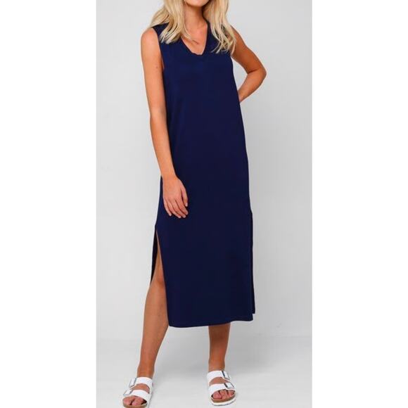 Rag & Bone Navy Blue Phoenix Vee midi Dress Women’s XXS - Picture 1 of 9